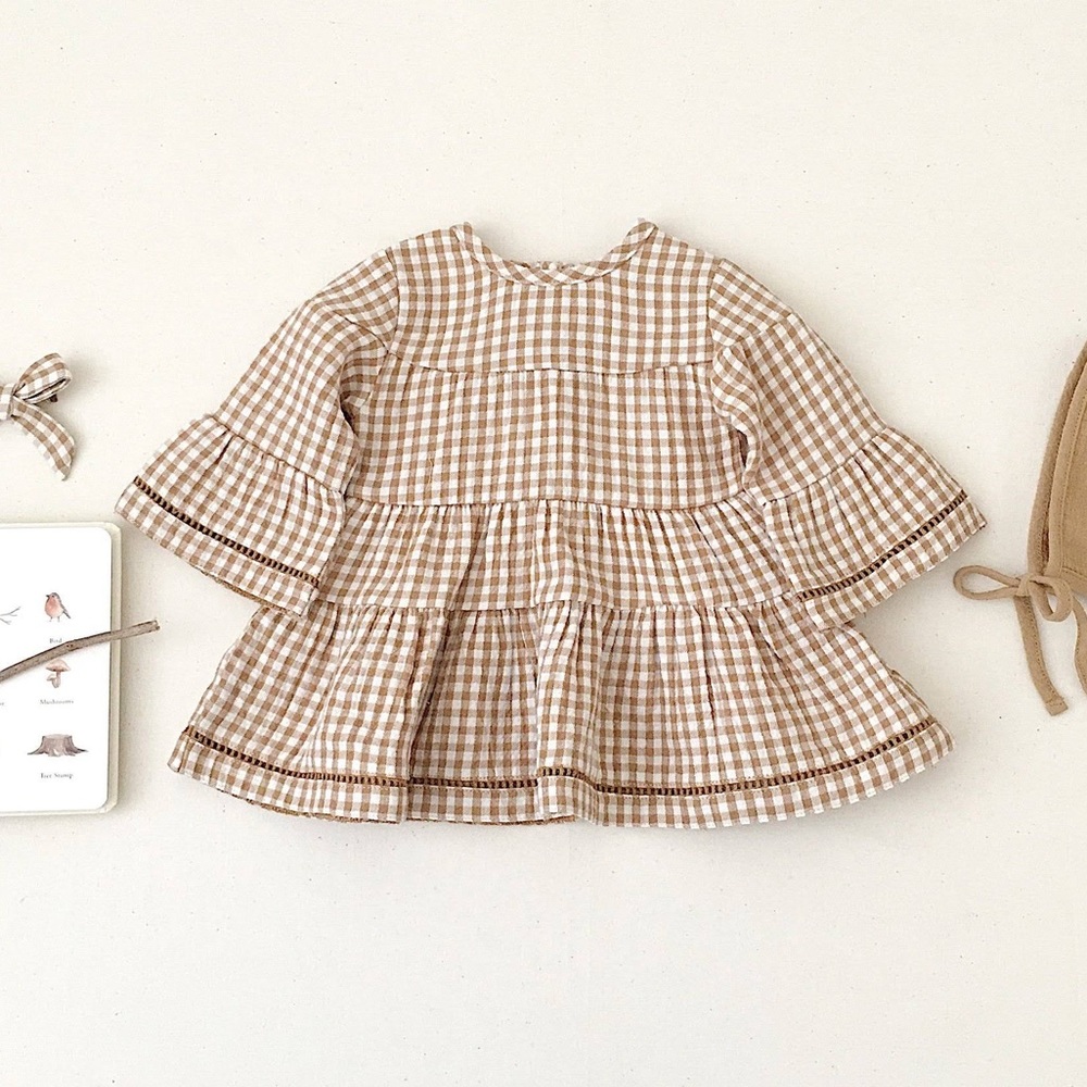 Quincy Mae Honey Gingham Dress 3-6 - Picture 2 of 6